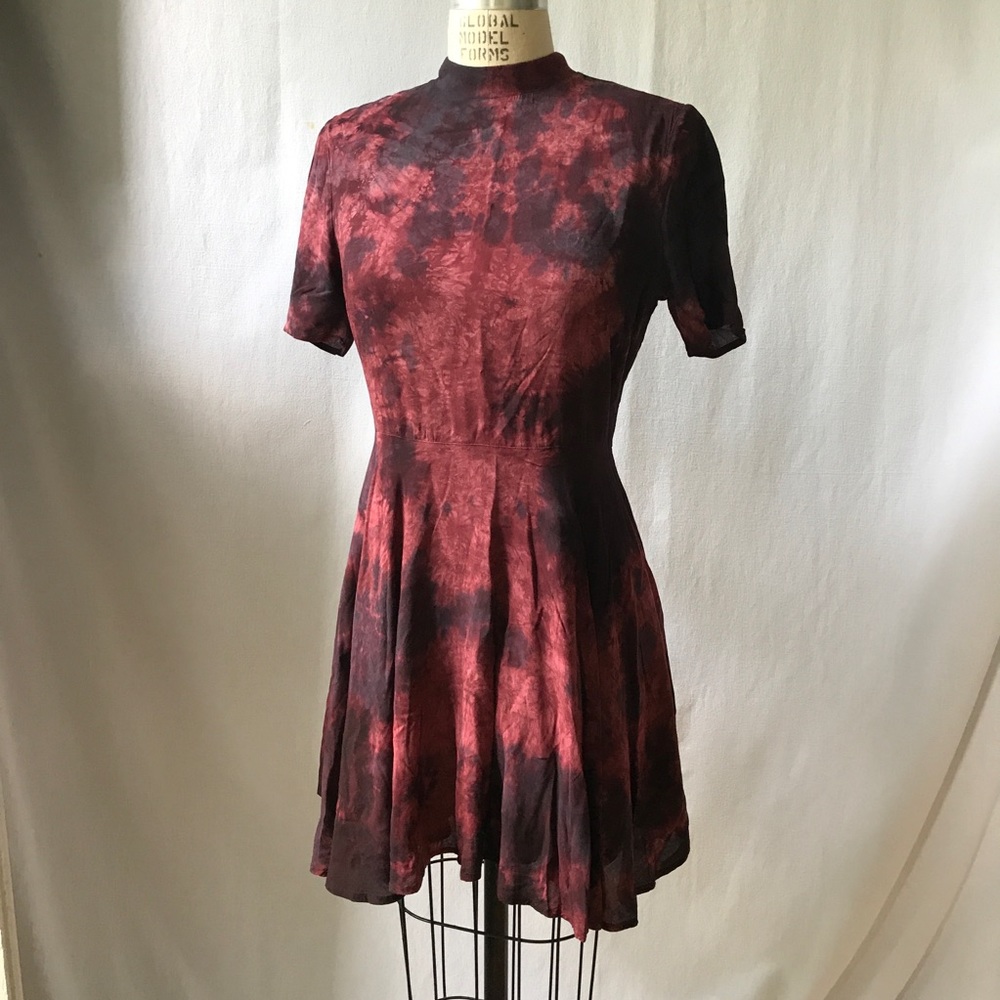 Dyed cotton fit and flare dress